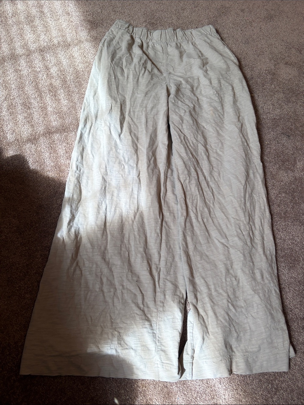 Light Beige Wide-Leg Women's Pants